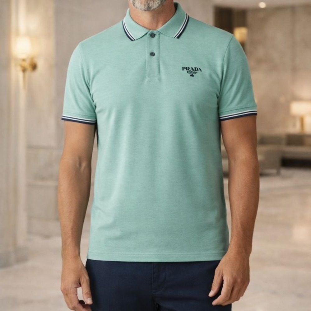 Prada Milano Polo Shirt‎ Men's 4XL Embroidered Logo Green Luxury  Designer Italy